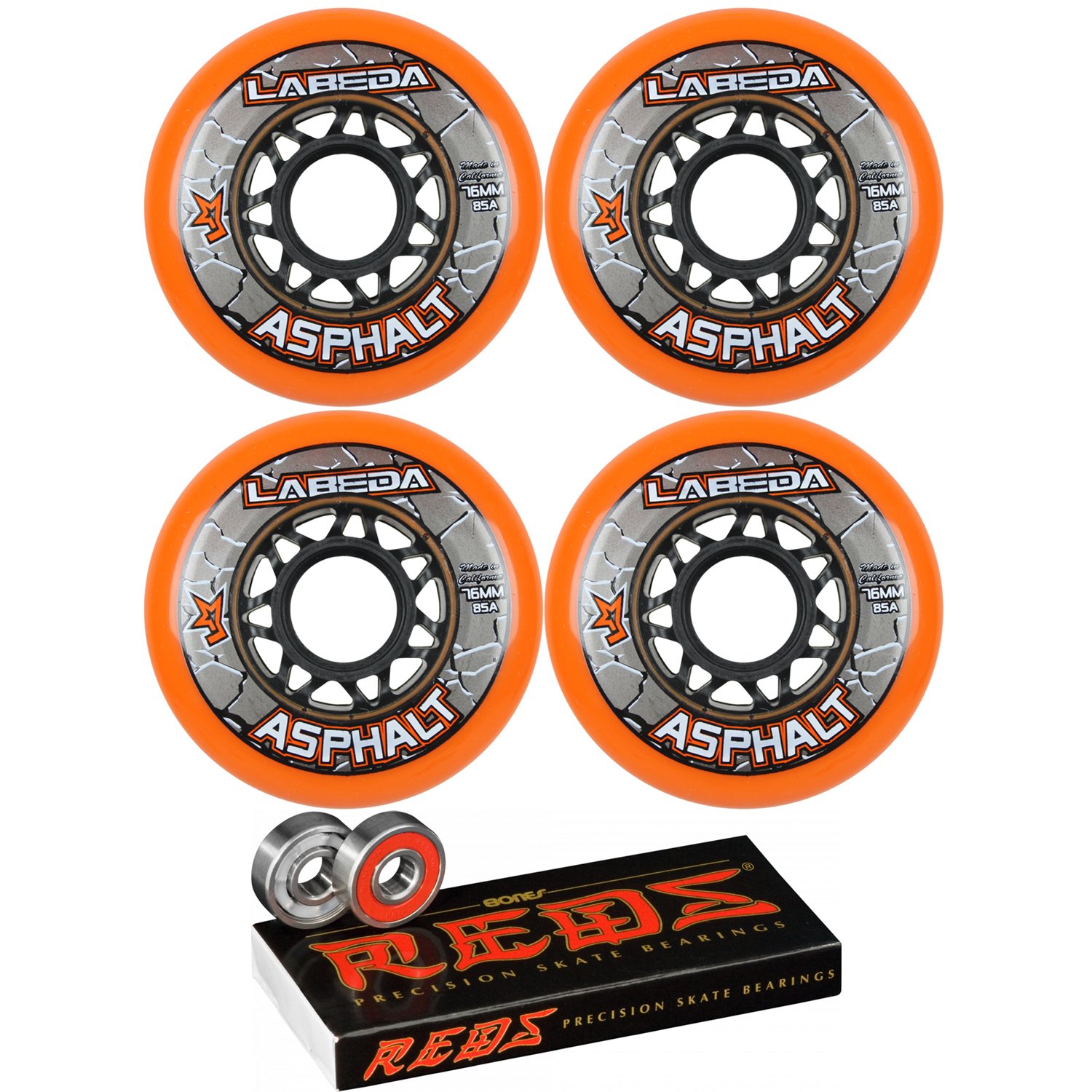 Amazon.com: Labeda Asphalt Inline Roller Hockey Wheels 76mm Orange